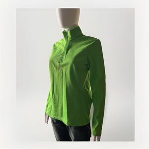 Spyder Neon Green Fleece Long Sleeve Top US Size 10 Polyester Blend
